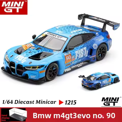 Diecast MINIGT BMW M4GT3 EVO Sports Car 1/64 Scale # 1215 Alloy Car Model