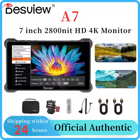 Desview A7 Camera Field Monitor Touch Screen 7 Inch 2800nit 1920*1080 Full HD 60Hz 4K HDMI in/Output