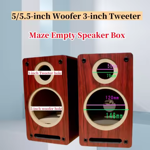 5-inch Mid Woofer 3-inch Tweeter Empty speaker Box,Speaker Housing,Maze Speaker Box,1Piece Sound Box