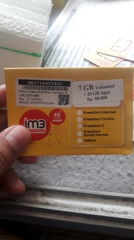 Kartu Perdana Im3 Unlimited 20GB