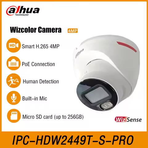Dahua IPC-HDW2449T-S-PRO HDW2849T-S-PRO 4/8MP Starlight Smart WizColor Eyeball WizSense Network Secu