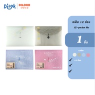 Diloko 12 Pocket File Organizer A4 Folder Waterproof
