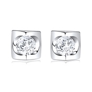 SK Jewellery Prismatic Square Diamond Earrings