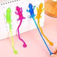5/10/20pcs Telescopic Sticky Gecko Toy, Creative Soft Rubber Elastic Stress-Relief Squeeze Toy, Real