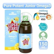 [Clearance][NearExp 31/07/25]👍Natures Aid Super Stars Omega-3 Liquid 150mL✅DHA EPA Junior Brain Eye 