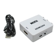 Konverter HDMI to AV HDMI2AV 1080 P Mini HDMI Ke RCA Audio Video AV CVBS HD TV VCR VHS Converter Adapter Box HDMI to RCA Adaptor DVD Converter HDMI 2AV HDMI to AV RCA AV Scaler Adapter Video Converter Sambungan Kabel HDMI Ke RCA AV