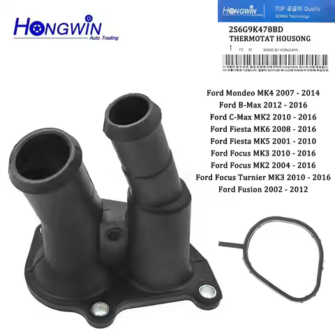 For Ford Fiesta MK5 6 Focus MK3 2 C-Max MK2 Mondeo MK4 Fusion Thermostat Housing 2S6G9K478BD 2S6G-9K