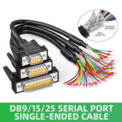 Industrial DB9 DB15 DB25 Single Head Serial Port Wire Copper Gold-plated 9/15/25Pin Terminal Connect