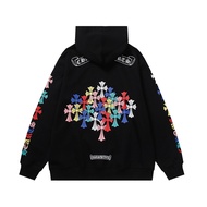 2023 NEWFASHION Chrome Hearts Cross ภาษาสันสกฤต Horseshoe พิมพ์ผู้ชายและผู้หญิงผ้าฝ้าย Hoodies กีฬา 