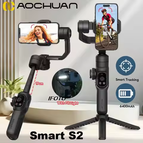AOCHUAN Smart S2 Professional 3-Axis Gimbal Stabilizer for Smartphones Built-in 18cm Extension Rod a