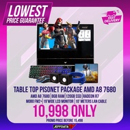 TABLE TOP PISONET PACKAGE UNIVERSAL COINSLOT A8 7680 8gb ddr3 120gb SSD Radeon R7 19 Wide Led Keyboa