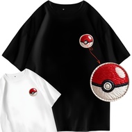 3D digital printing t-shirt with embroidery motif P0K3B4LL for children 1-10 years and adults M-3XL