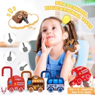ANEMONE Key Matching Toy, Safety Montessori Unlocking Car Toy, Ambulance Number Matching Mini Puzzle