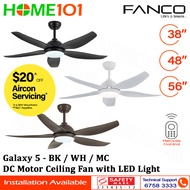 Fanco DC Motor Ceiling Fan with LED Light &amp; Remote Control 38" / 48" / 56" Galaxy 5