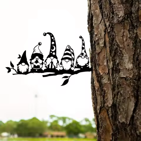 CIFBUY Add a Magical Touch to Your Garden with this 1pc Metal Branch Garden Gnome Mushroom Decoratio
