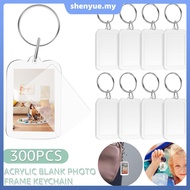 300Pcs Photo Picture Keychain Blank Keychain Picture Holder Acrylic Keychain Picture Frame Portable 
