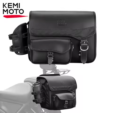 Motorcycle Saddle Bags 15L PU Leather Travel Luggage Side Bag Saddlebags for Honda Rebel CMX 500 300