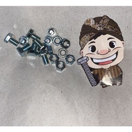 Iron Nut Bolts Iron Hexagon Nut Bolts M5X8 White P0.8 (8 Keys)