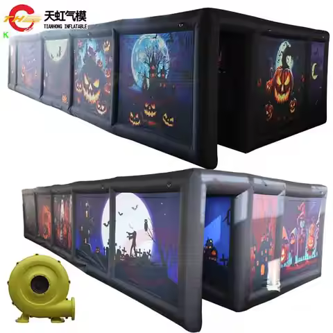 10x3m Inflatable Halloween Haunt House Inflatable Maze Tag Arena labyrinth Game