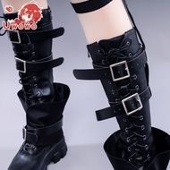 Yowo Azur Lane Ayanami Dark Dress Cosplay Shoes Boots with High Tubes - Accessories Props