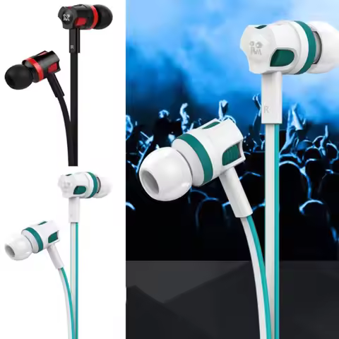 Portable 3.5mm In-ear Headphones Stereo with Microphone Wired Headset Deep Bass Noise Canceling InEa