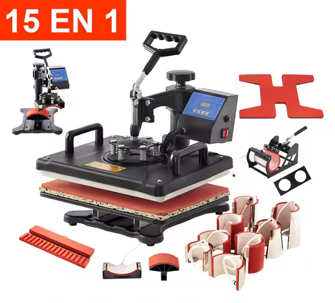 15-in-1 combo Heat Press Machine sublimation machine 30x38cm for T-Shirt Cap Mug Plate Sublimation P