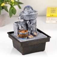 Feng Shui Ornaments Flowing Water Ornaments Desktop Flowing Water Ornaments Circulating Water Living Room Office Creative Money Feng Shui Wheel Small Tea Table Feng Shui Ball Fountain Gathering Wealth Feng Shui Ornaments Flowing Water Ornaments Good Luck