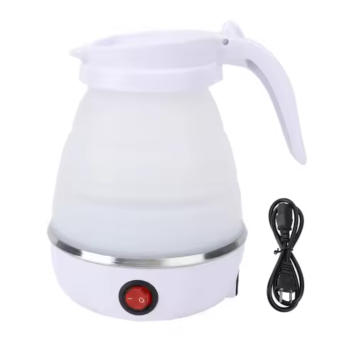 Travel Electric Kettle 600W Foldable Electric Kettle 600ml Portable Efficient 6 Min Fast Boiled for 