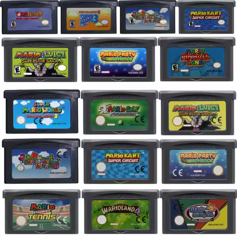 Mario Series GBA Game Cartridge Super Mario Advance Kart Party Luigi Wario Yoshi's Island SP DS Lite