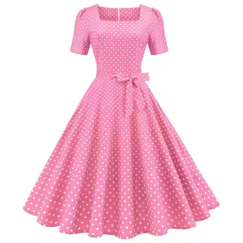 Plaid Vintage Office Lady Summer Dresses Women 2025 Fashion Retro 50s 60s 70s Swing Pinup Rockabilly