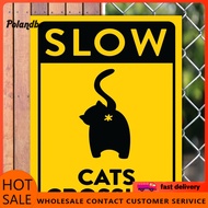 [In Stock]  Cat Warning Sign Slow Cat Crossing Sign 1/2/3 Pcs Slow Cats Crossing Sign Wooden Black K