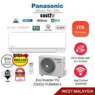 Panasonic Eco Inverter YU X-Saver R32 Air Conditioner (1.0HP/1.5HP) CS-YU9AKH CS-YU12AKH AirCond Air