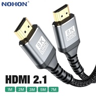 HDMI Cable 8K UHD Cord 4K 120Hz 48Gbps Ultra High Speed 6.6Ft HDMI 2.1 Cable Wire Lines For Monitor PS3 Projector Computer 1M 7M