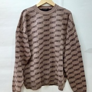 Sweater BALENCIAGA BB Oversize Sweater Monogram BB Brown Original