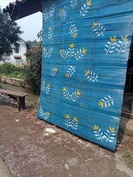 Tirai gulung Tirai bambu Motip bunga 2Mx2M fre paku sama tarikan tirai bambu tirai gulung kere bambu