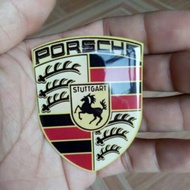 Porsche logo emblem, embossed resin car sticker