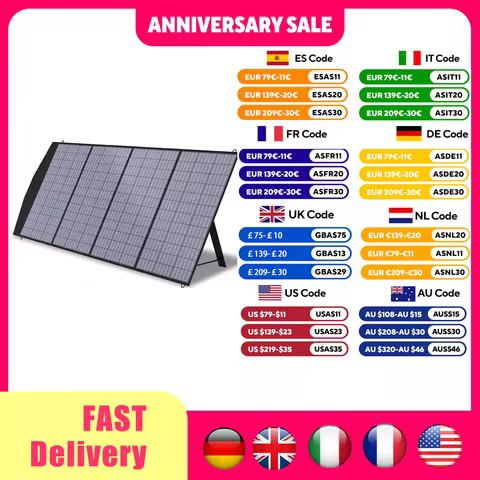 ALLPOWERS Solar Mobile Charger 18V 140W Foldable Solar Panel with DC, and USB Output Suit For Laptop