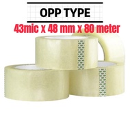 OPP Tape Transparent Masking Strong Adhesive High Quality Packaging 43 mic x 48mm x 80m [1 unit ]