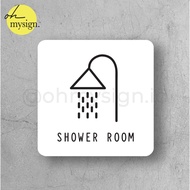 Sign Shower Room Acrylic Shower Room UV Print Label