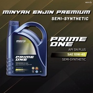 ♪PRIME ONE - API SN Plus SAE 10W-40 Semi-Synthetic Engine Oil Lubricant Minyak Hitam (4L) MECH POWER OIL