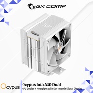 Ocypus Iota A40 Dual Fan WH White HSF CPU Air Cooler 4 Heatpipes with Dot-matrix Digital Display for