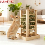 LUNASYNC Rabbit Hay Manger, Wooden Detachable Hay Feeder, Practical Self-Feeding Durable Rabbit Hay 
