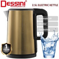 DESSINI ITALY 2.5L Stainless Steel Electric Kettle Automatic Cut Off Boiler Jug Teapot / Cerek