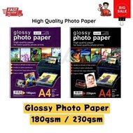 KAMI A4 Glossy Photo Paper 180gsm / 210gsm / 230gsm 20's/Pack A4 Size 210x297mm