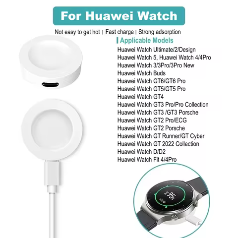 Charger For Huawei Watch GT6, GT5, GT4, GT3 Pro, GT2 Pro, GT2 ECG, GT2 Porsche, GT Cyber Runner, GT 