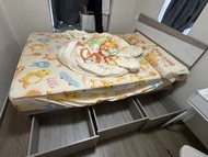 4尺半雙人床架連床褥 (附抽屜)