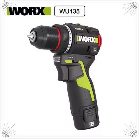 WORX WU135 Cordless Electric Drill Electric Screwdriver 12V 50N.m 1800rpm Brushless Motor Impact Dri