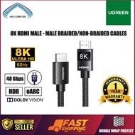 UGREEN HDMI 2.1 CABLE/ ULTRA HD 8K/60Hz/48Gbps/NYLON OR PVC | PS4/PS5/XBOX/TV/LAPTOP/PC | 1-YEAR WAR