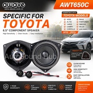 Awave AWT-650C 6.5 Inch 2 Way Component Speaker Plug N Play For Toyota / Lexus