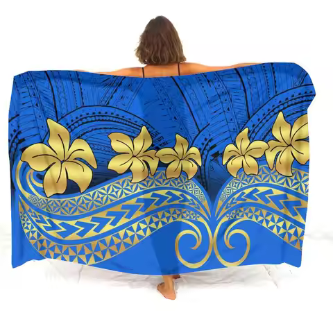 Polynesian Custom Sarong Bikini Wrap Coat Custom Women'S Sarong Hawaiian Resort Retro Ethnic Print S